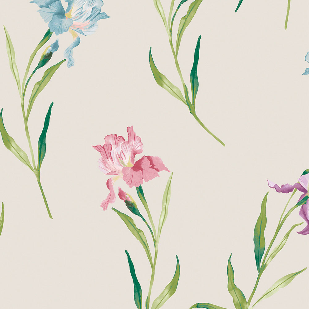 Vliesová tapeta na zeď, béžová, růžová, kosatce, 127400, Laura Ashley 4