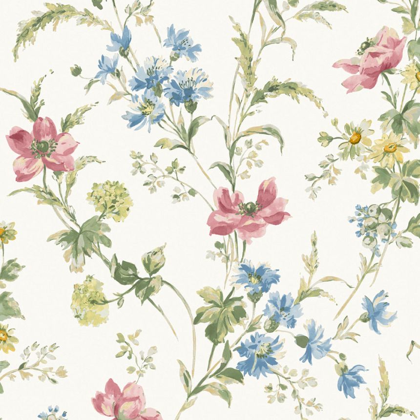 Vliesová tapeta na zeď, bílá, růžová, květy máku, 127407, Laura Ashley 4