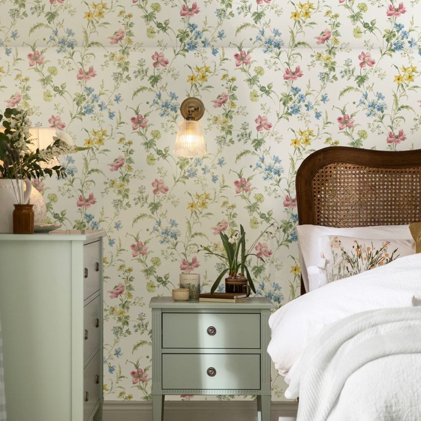 Vliesová tapeta na zeď, bílá, růžová, květy máku, 127407, Laura Ashley 4