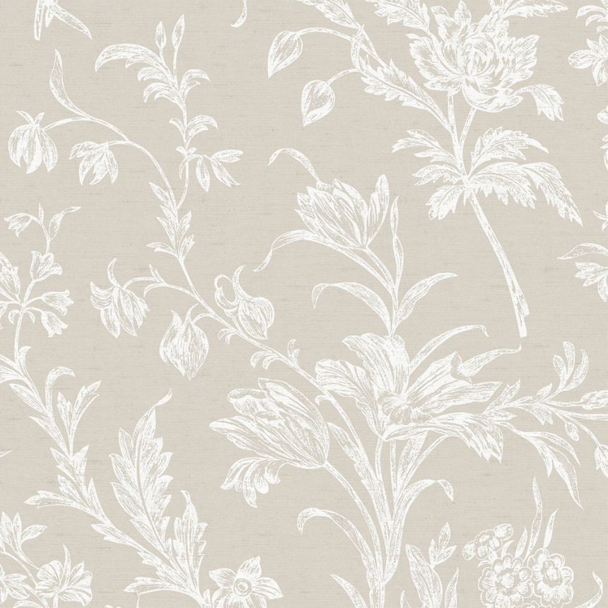 Vliesová tapeta na zeď, béžovo-bílá, květinový vzor, 127391, Laura Ashley 4