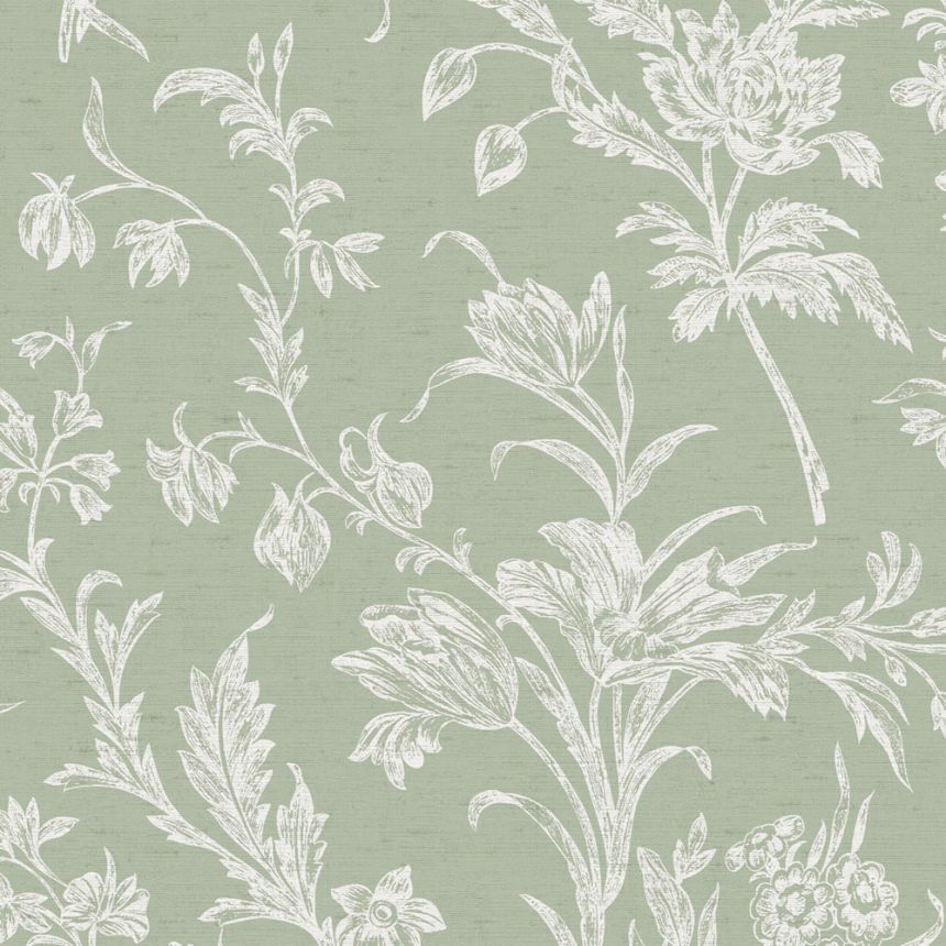 Vliesová tapeta na zeď, zeleno-bílá, květinový vzor, 130116, Laura Ashley 4