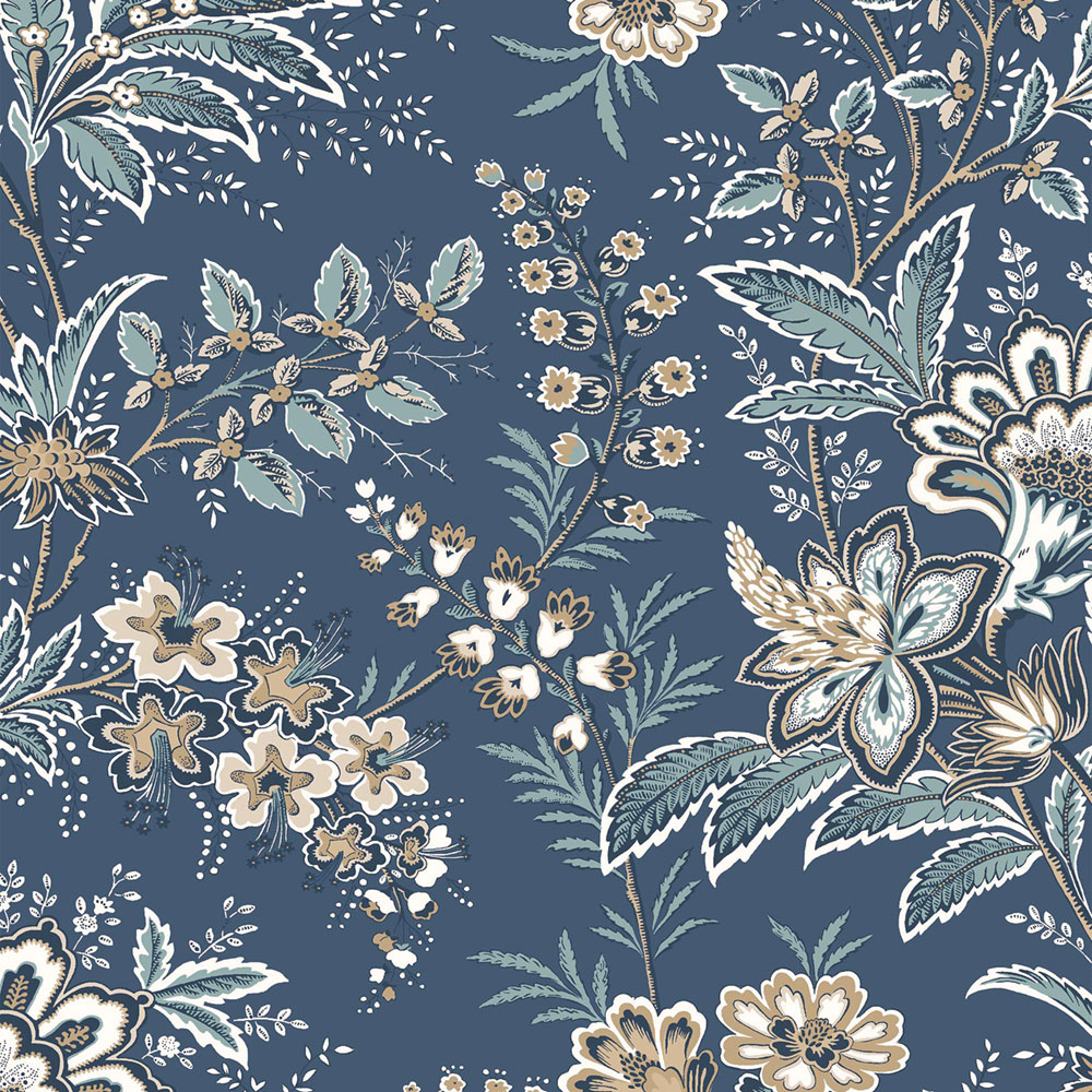 Vliesová tapeta na zeď, modrá, béžová, květiny, 130097, Laura Ashley 4