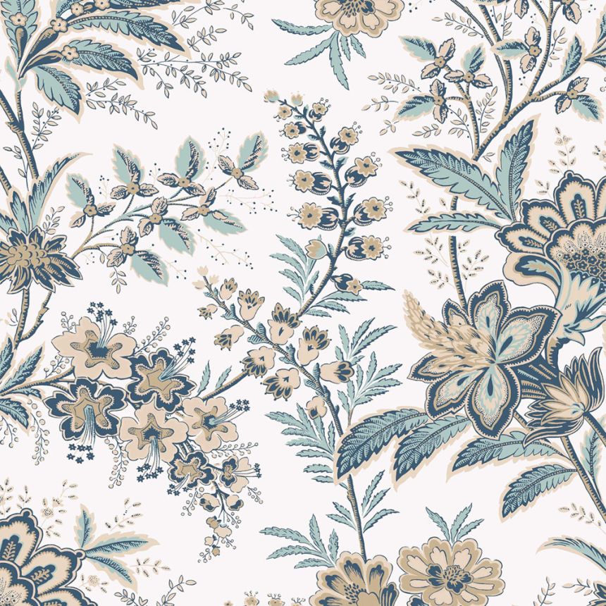 Vliesová tapeta na zeď, bílá, béžová, květiny, 130098, Laura Ashley 4
