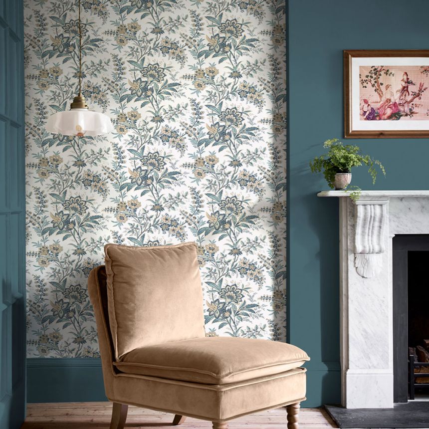 Vliesová tapeta na zeď, bílá, béžová, květiny, 130098, Laura Ashley 4