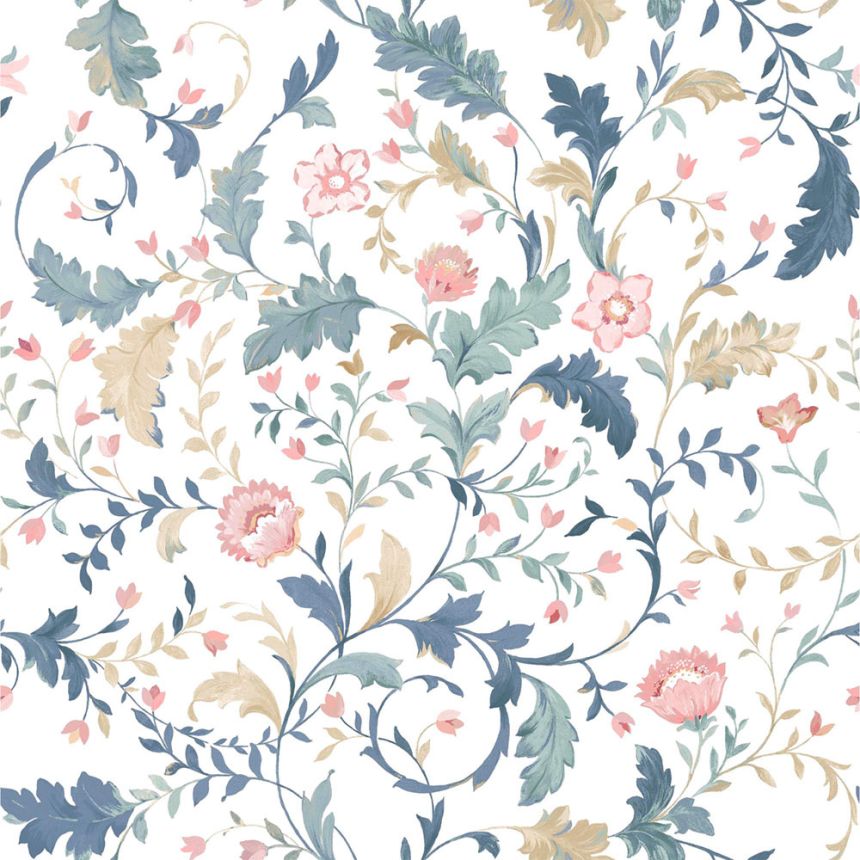 Vliesová tapeta na zeď, bílá, béžová, květiny, 130099, Laura Ashley 4 