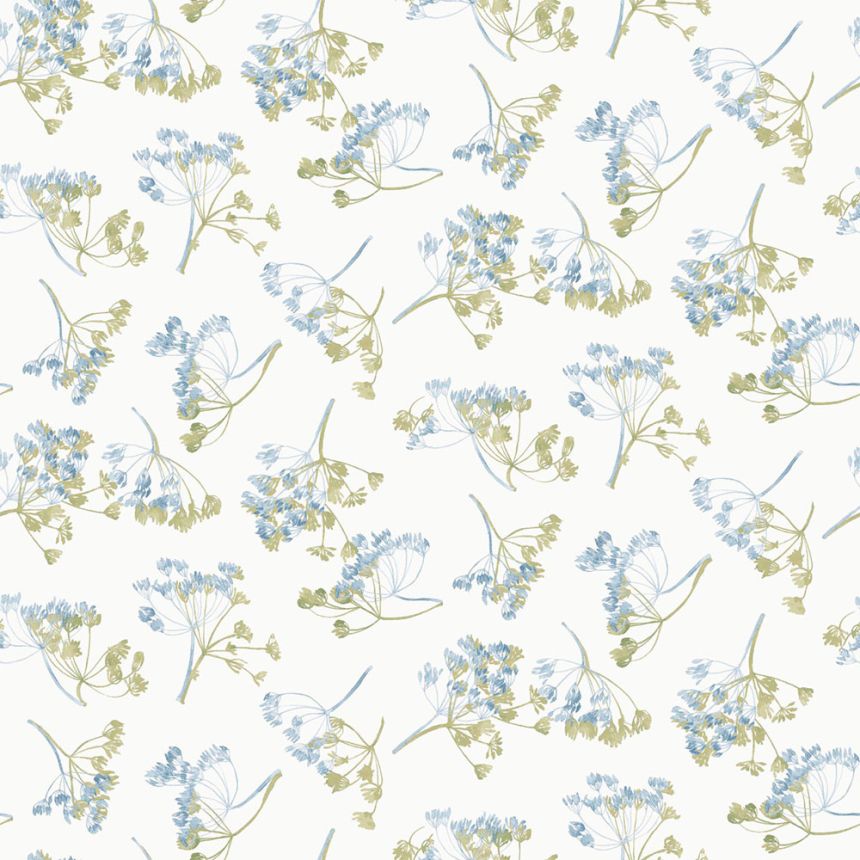 Vliesová tapeta na zeď, bílá, modrá, květinový vzor, 130102, Laura Ashley 4