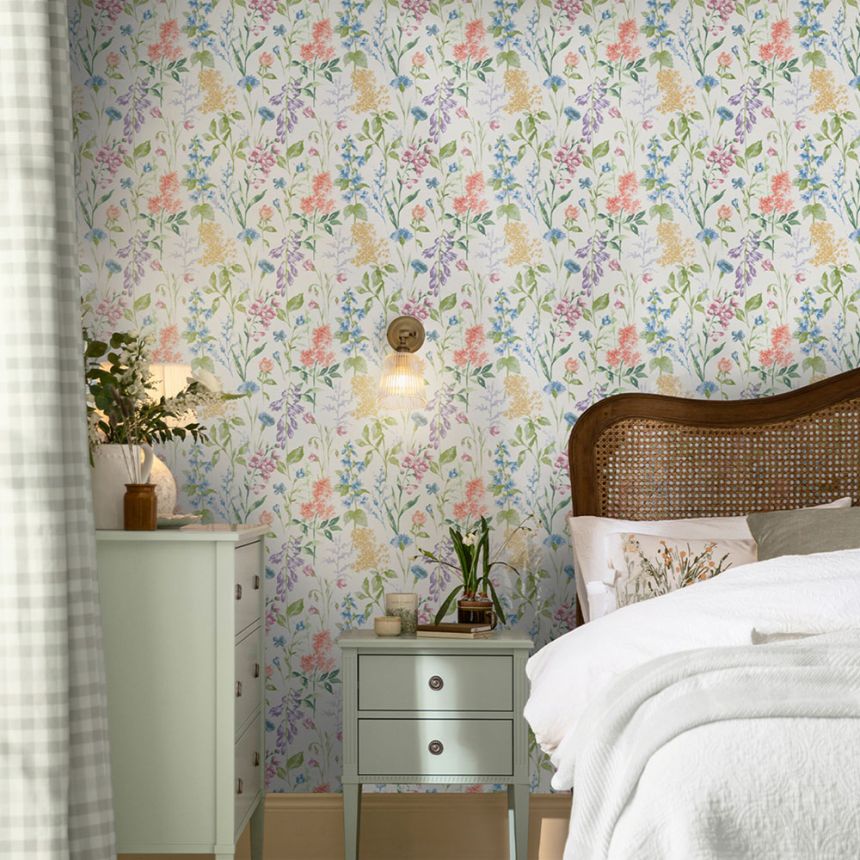 Vliesová tapeta na zeď, bílá, zelená, květinový vzor, 130103, Laura Ashley 4