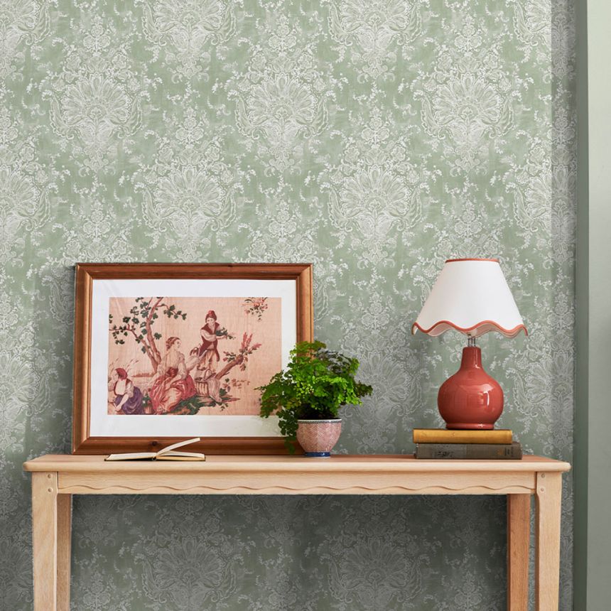 Zámecká vliesová tapeta na zeď, zelená, šedá, 130105, Laura Ashley 4