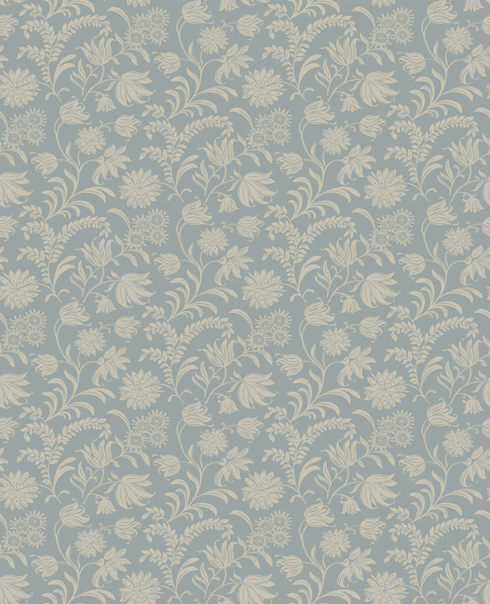 Vliesová tapeta na zeď, modrá, šedá, květinový vzor, 140317, Laura Ashley 4