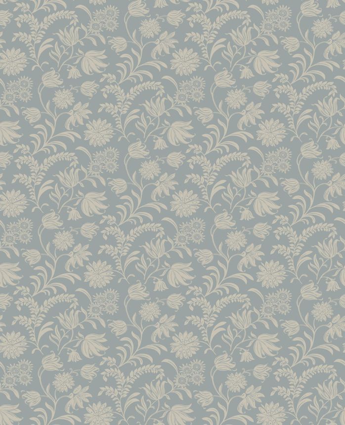 Vliesová tapeta na zeď, modrá, šedá, květinový vzor, 140317, Laura Ashley 4