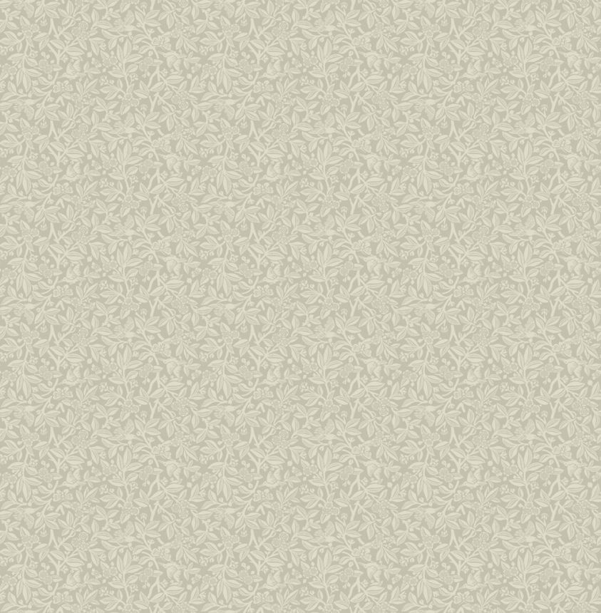 Vliesová tapeta na zeď, šedá, stříbrná, květiny, ptáci, 140319, Laura Ashley 4