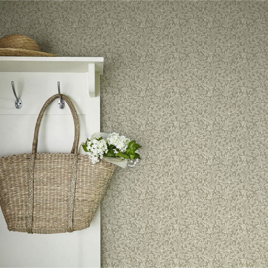 Vliesová tapeta na zeď, šedá, květiny, ptáci, 140320, Laura Ashley 4
