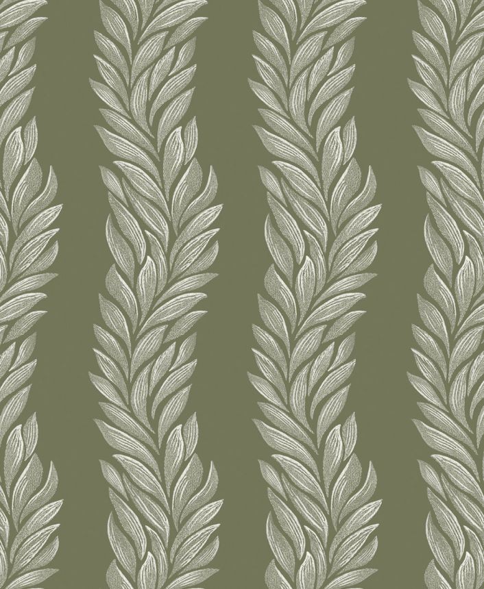 Vliesová tapeta na zeď, zelená, bílá, listy, 140321, Laura Ashley 4