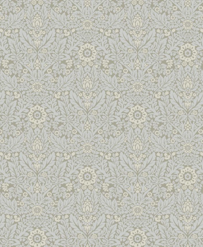 Květinová vliesová tapeta na zeď, zelená, modrá, 140322, Laura Ashley 4