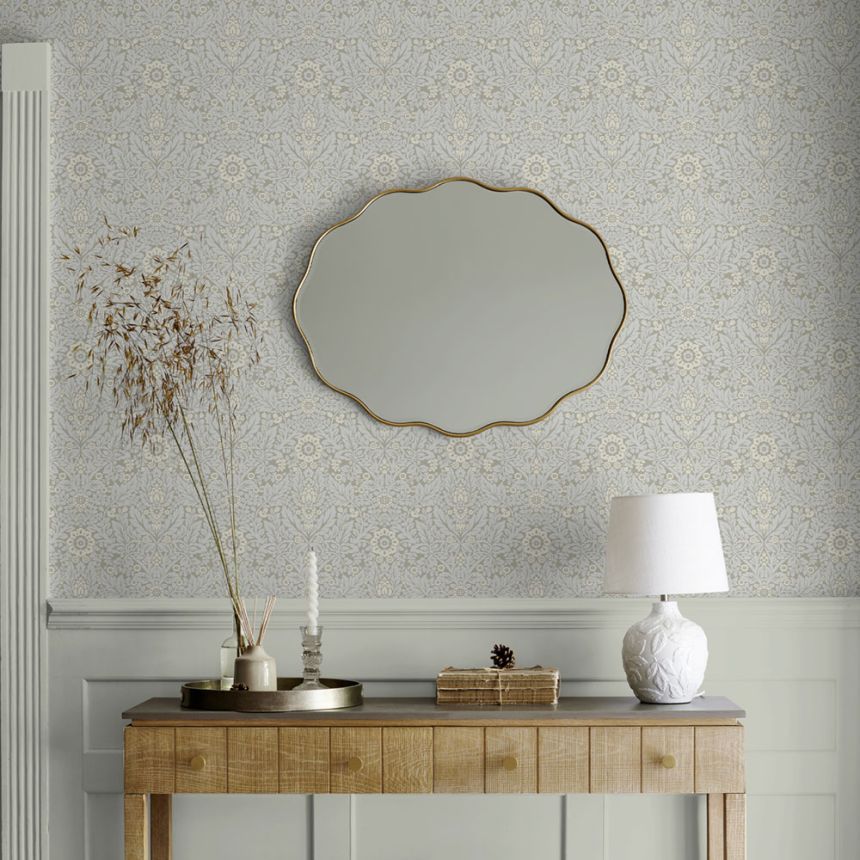 Květinová vliesová tapeta na zeď, zelená, modrá, 140322, Laura Ashley 4