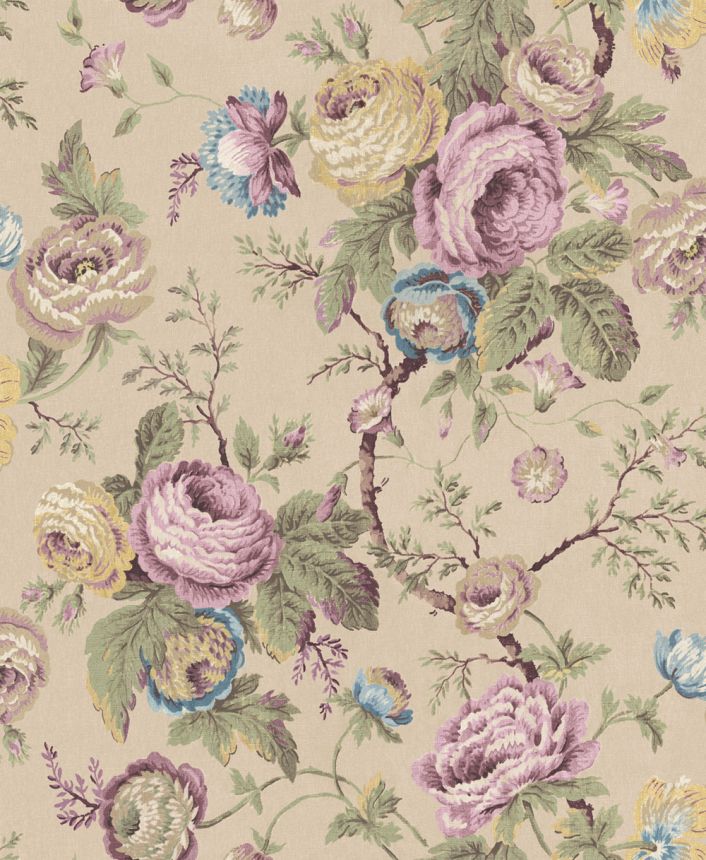 Vliesová tapeta na zeď, růžová, zelená, květinový vzor, 140323, Laura Ashley 4