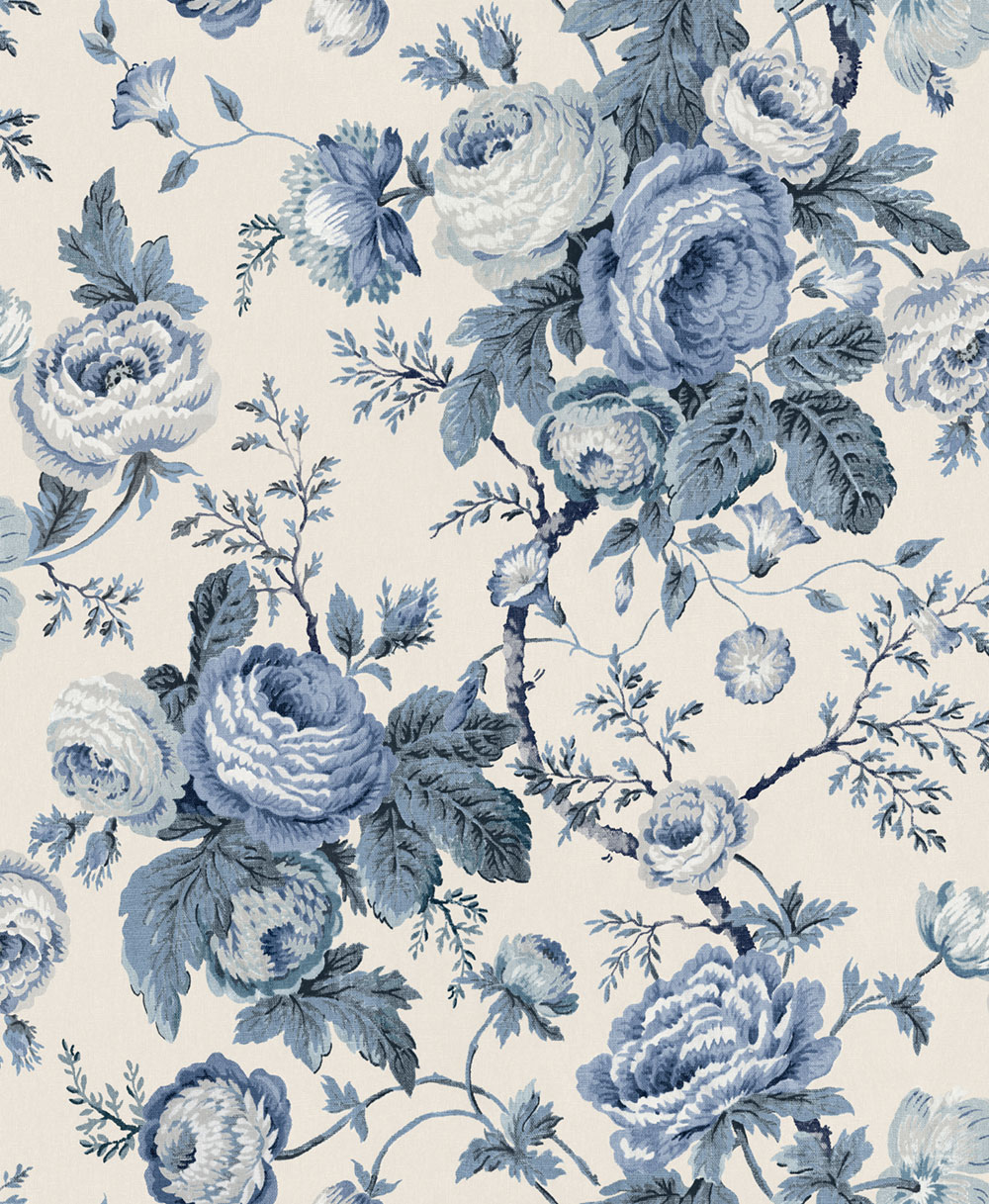 Vliesová tapeta na zeď, modrá, bílá, květinový vzor, 140324, Laura Ashley 4