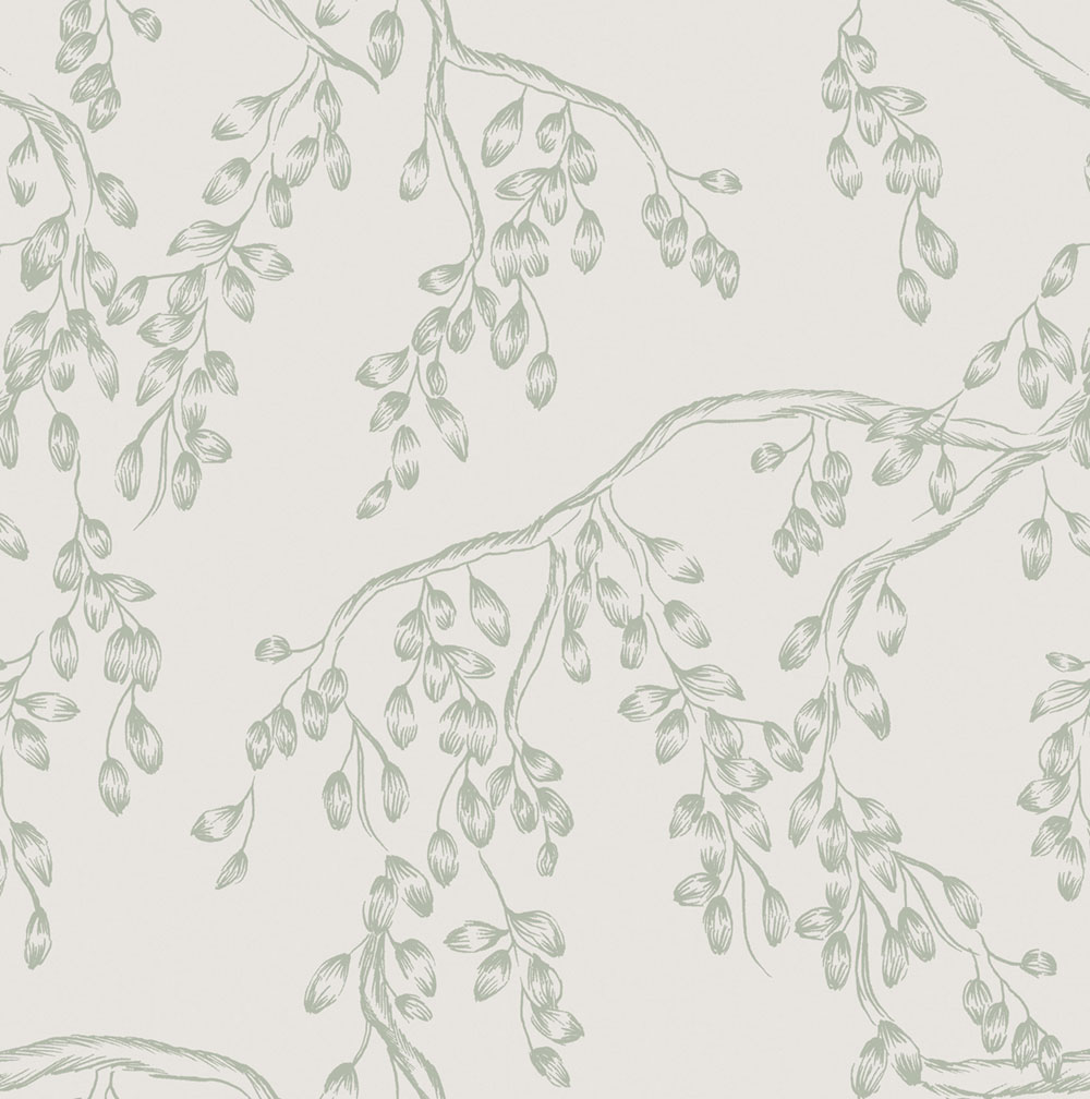 Vliesová tapeta na zeď, bílo-zelená, větvičky, 140333, Laura Ashley 4