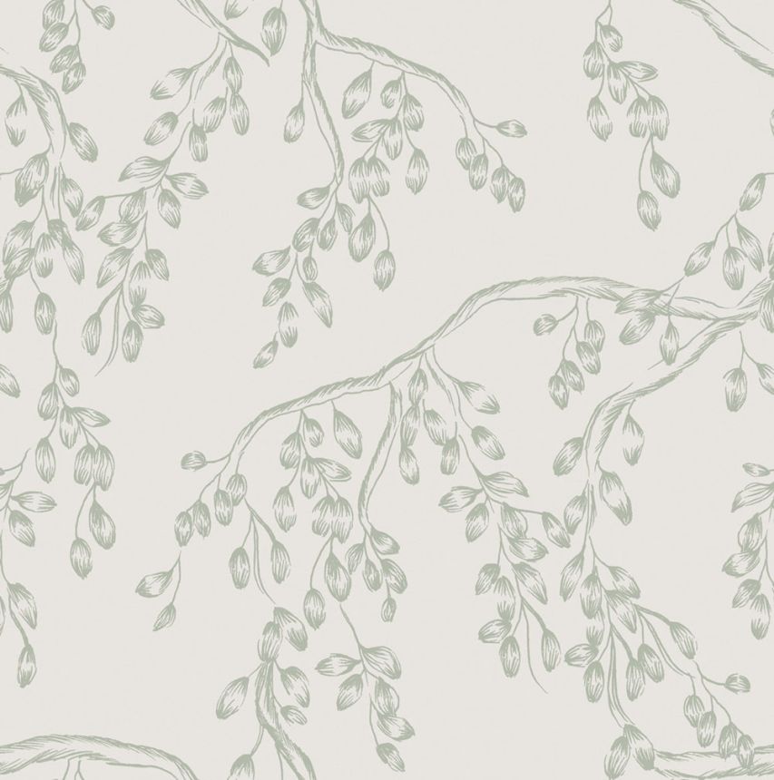 Vliesová tapeta na zeď, bílo-zelená, větvičky, 140333, Laura Ashley 4