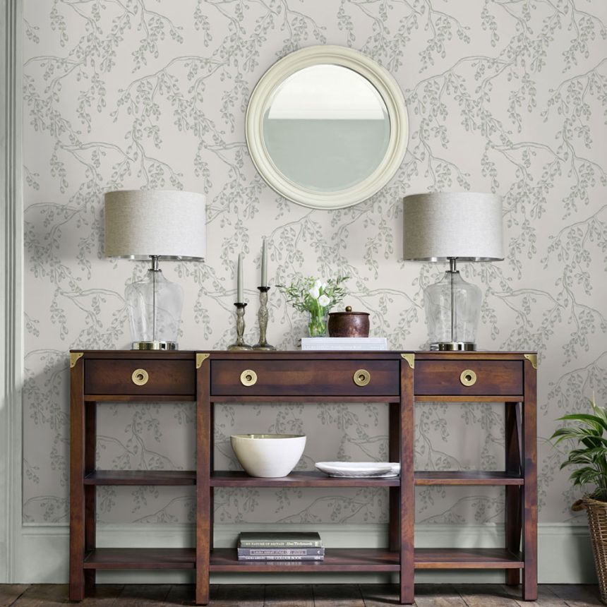 Vliesová tapeta na zeď, bílo-zelená, větvičky, 140333, Laura Ashley 4