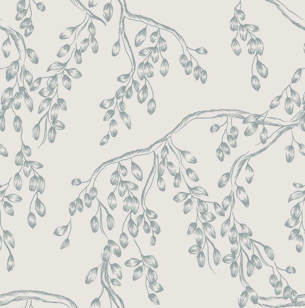 Vliesová tapeta na zeď, bílo-modrá, větvičky, 140334, Laura Ashley 4