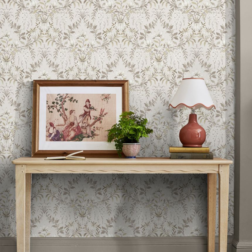 Květinová vliesová tapeta na zeď, béžová, hnědá, 140335, Laura Ashley 4