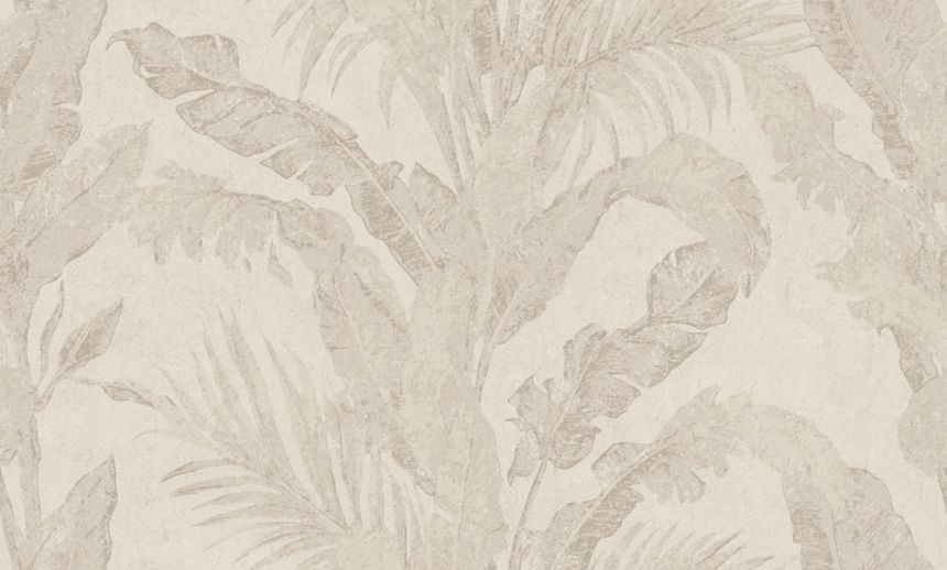 Luxusní vliesová tapeta na zeď, béžová, bílá, listy, imitace stěrkové omítky, 6602, Metamorphosis, Parato by Cristiana Masi
