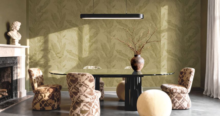 Luxusní vliesová tapeta na zeď, zelená, zlatá, listy, imitace stěrkové omítky, 6605, Metamorphosis, Parato by Cristiana Masi