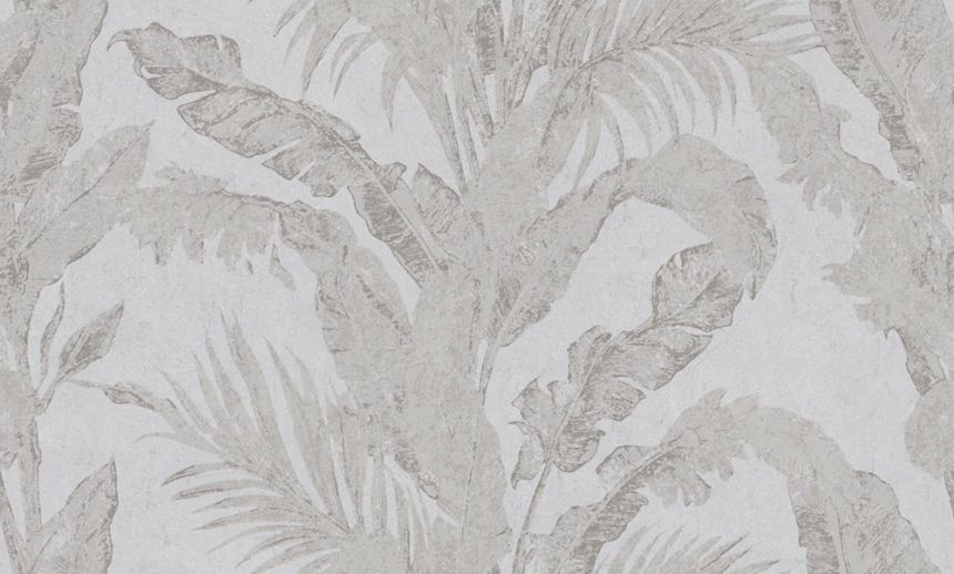 Luxusní vliesová tapeta na zeď, šedá, stříbrná, listy, imitace stěrkové omítky, 6608, Metamorphosis, Parato by Cristiana Masi
