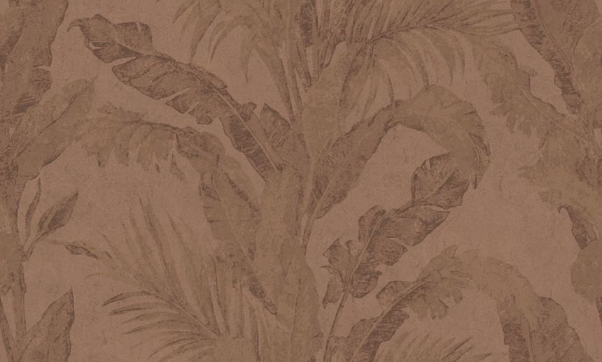Luxusní vliesová tapeta na zeď, hnědá, listy, imitace stěrkové omítky, 6609, Metamorphosis, Parato by Cristiana Masi