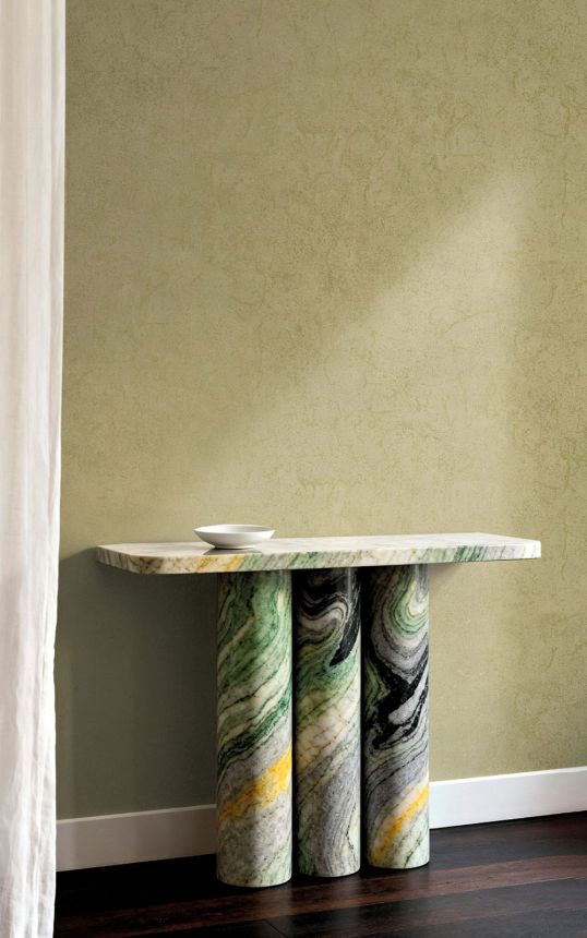 Vliesová tapeta na zeď, zlatá, zelená, imitace stěrkové omítky, 6615, Metamorphosis, Parato by Cristiana Masi