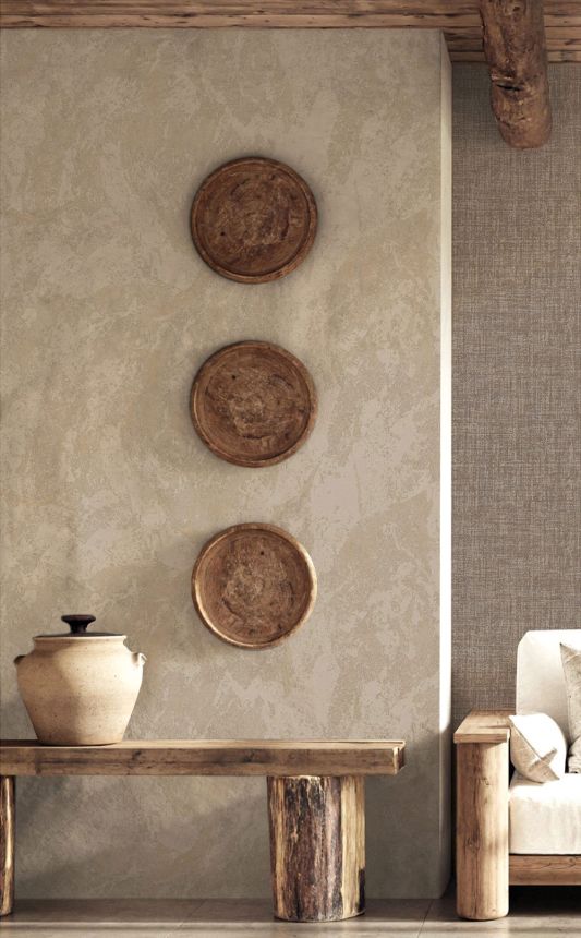 Vliesová tapeta na zeď, hnědá, šedá, imitace látky, 6689, Metamorphosis, Parato by Cristiana Masi