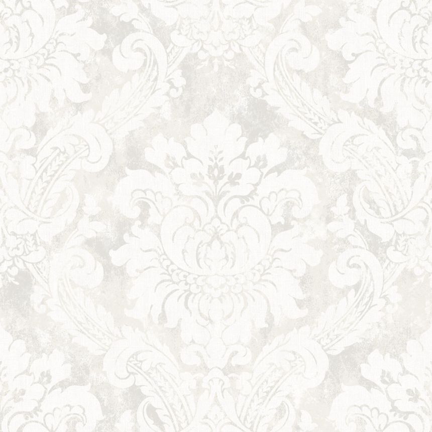 Vliesová tapeta na zeď, bílá, šedá, damaškový vzor, AU41001, Aurelia, Prestige Wallcoverings