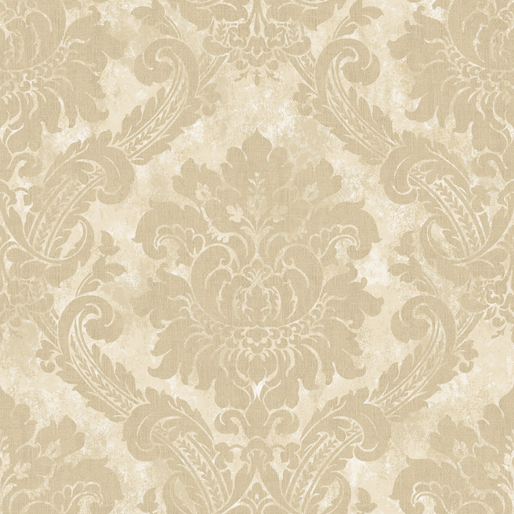 Vliesová tapeta na zeď, béžová, bílá, damaškový vzor, AU41002, Aurelia, Prestige Wallcoverings