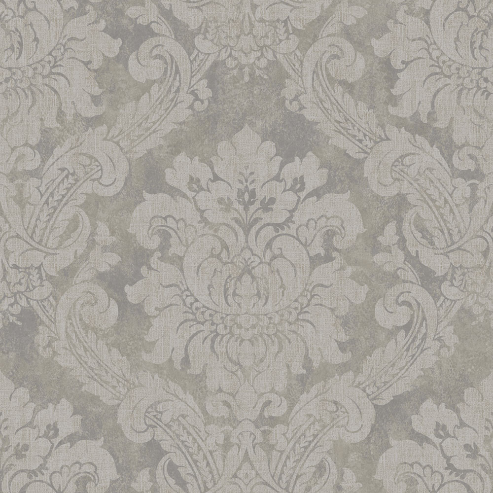 Vliesová tapeta na zeď, šedá, bílá, damaškový vzor, AU41004, Aurelia, Prestige Wallcoverings