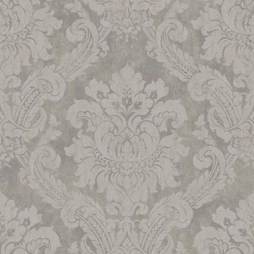 Vliesová tapeta na zeď, šedá, bílá, damaškový vzor, AU41004, Aurelia, Prestige Wallcoverings