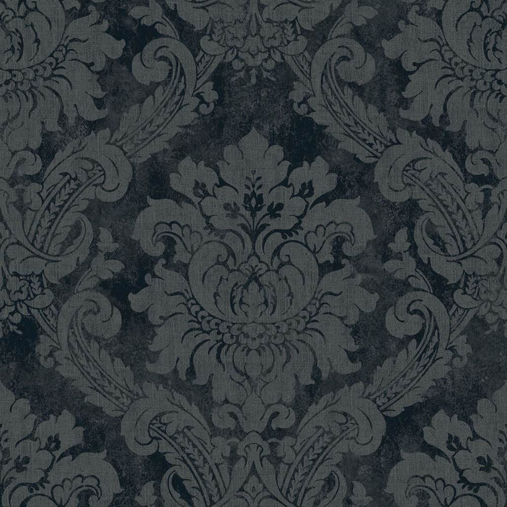 Vliesová tapeta na zeď, modrá, šedá, damaškový vzor, AU41006, Aurelia, Prestige Wallcoverings