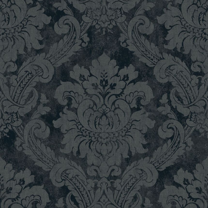 Vliesová tapeta na zeď, modrá, šedá, damaškový vzor, AU41006, Aurelia, Prestige Wallcoverings