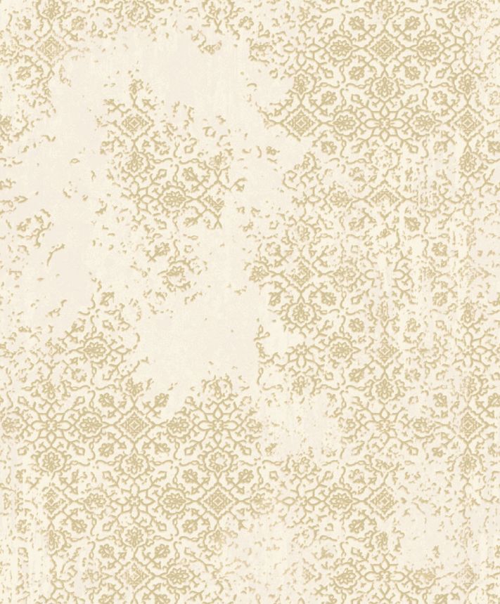 Vliesová tapeta na zeď, béžová, stříbrná, vintage ornamenty, AU41202, Aurelia, Prestige Wallcoverings