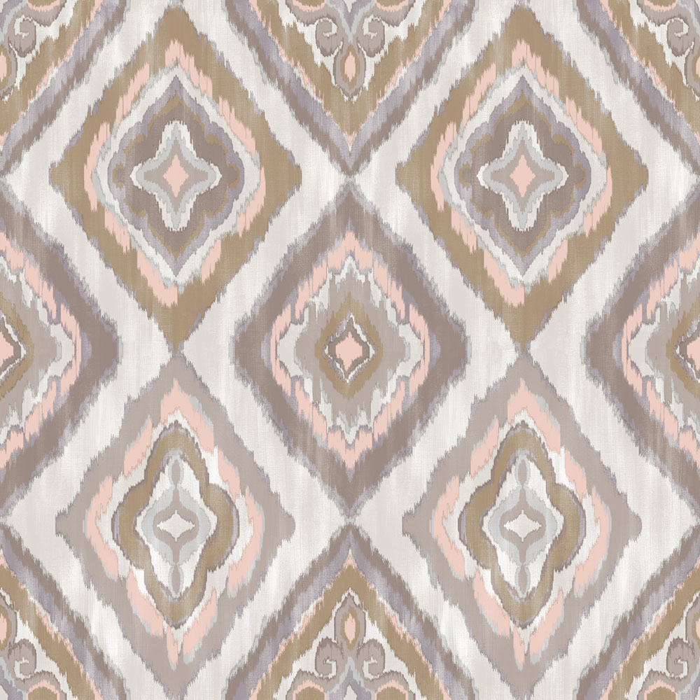 Vliesová tapeta na zeď, růžová, šedá, imitace látky, AU41403, Aurelia, Prestige Wallcoverings