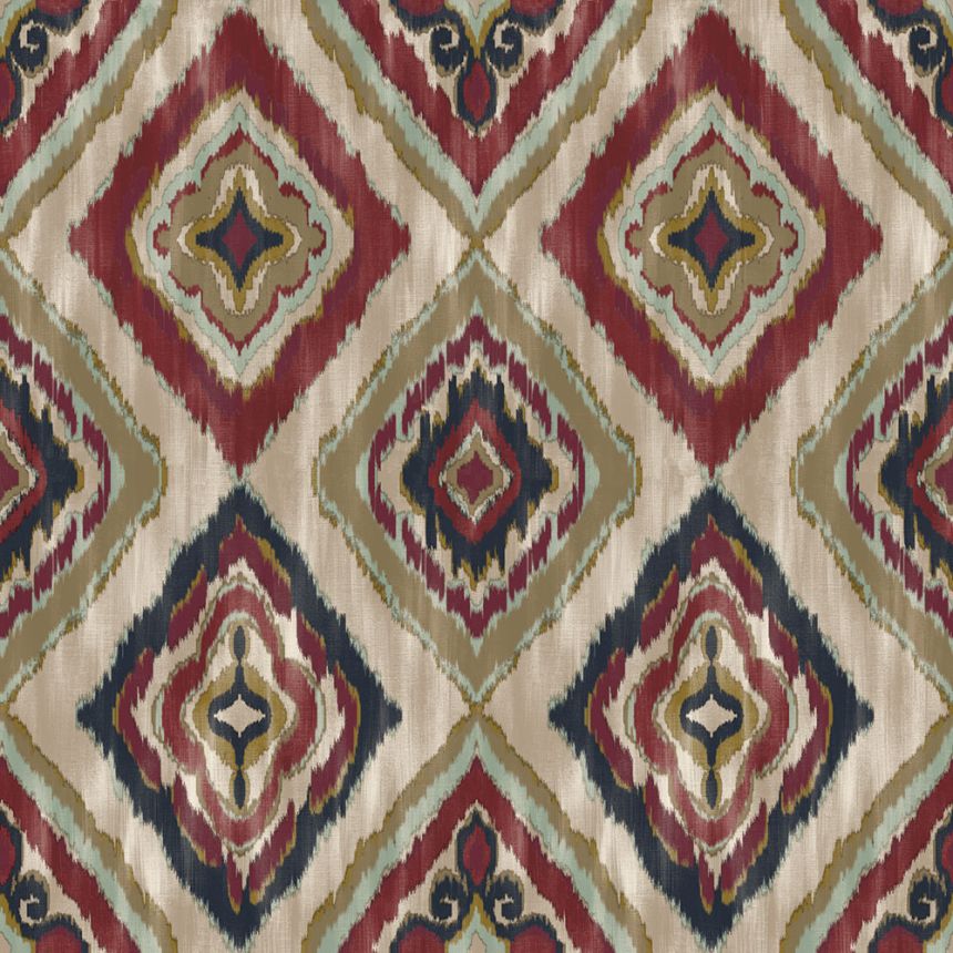 Vliesová tapeta na zeď, béžová, modrá, imitace látky, AU41405, Aurelia, Prestige Wallcoverings