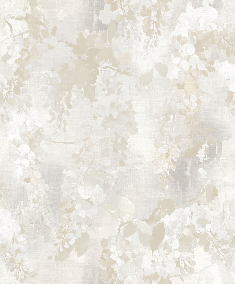 Vliesová tapeta na zeď, bílá, béžová, květiny, větvičky, AU41601, Aurelia, Prestige Wallcoverings