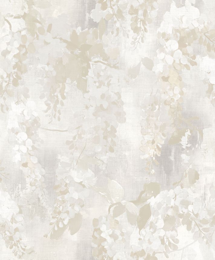 Vliesová tapeta na zeď, bílá, béžová, květiny, větvičky, AU41601, Aurelia, Prestige Wallcoverings