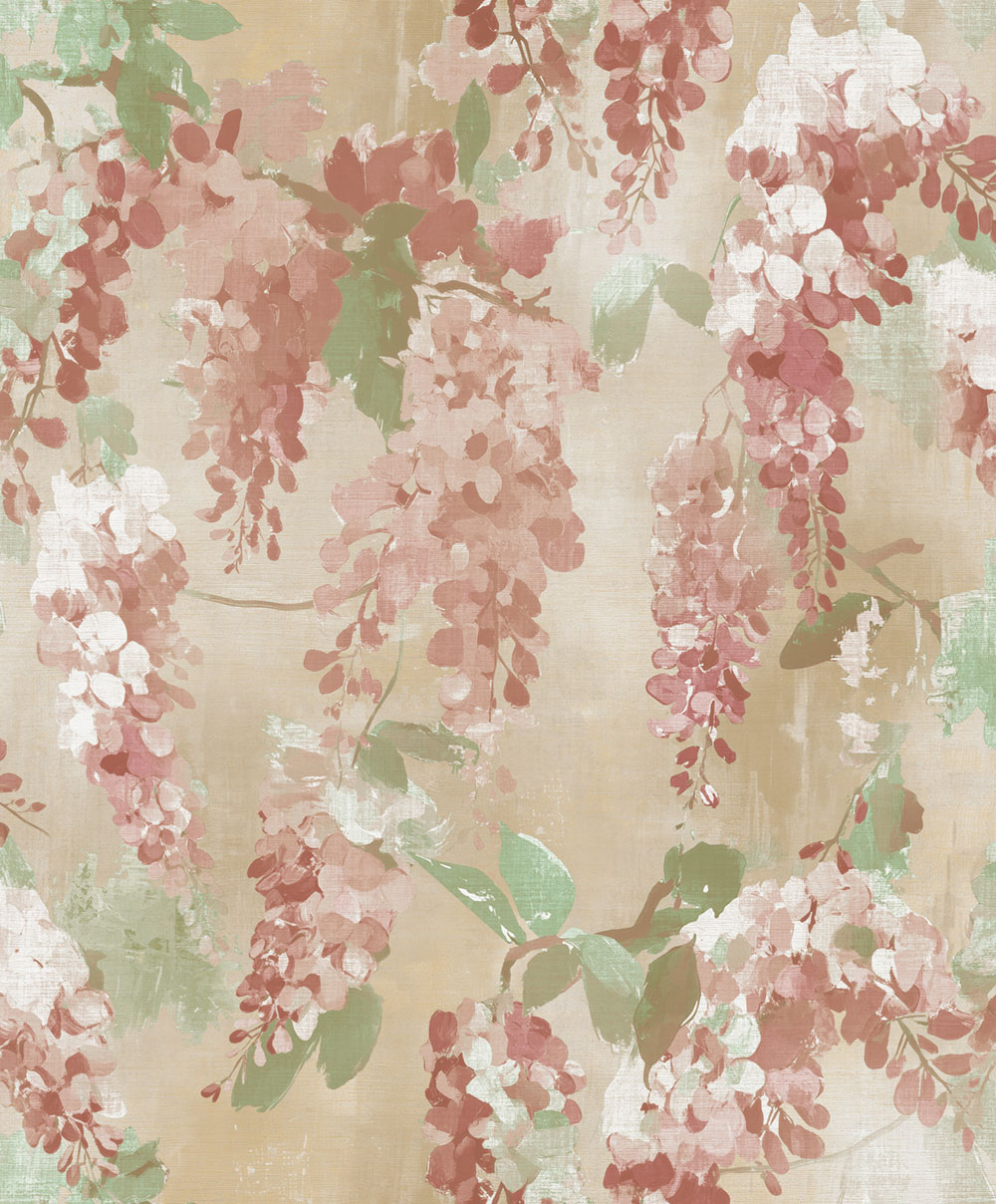 Vliesová tapeta na zeď, růžová, béžová, květiny, větvičky, AU41602, Aurelia, Prestige Wallcoverings