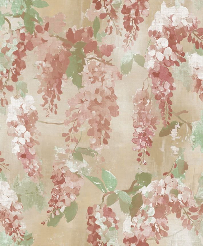 Vliesová tapeta na zeď, růžová, béžová, květiny, větvičky, AU41602, Aurelia, Prestige Wallcoverings