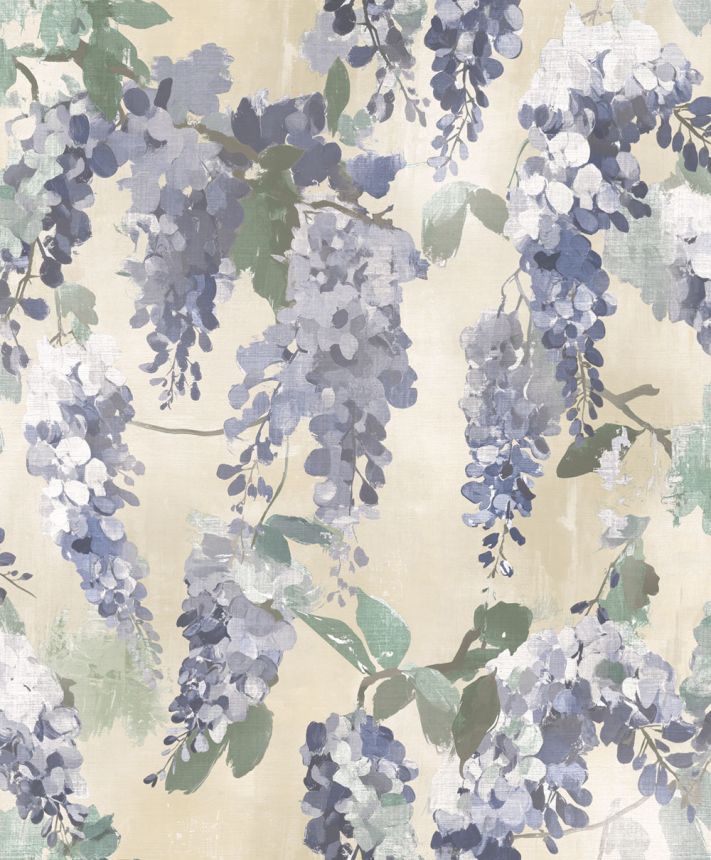 Vliesová tapeta na zeď, modrá, zelená, květiny, větvičky, AU41603, Aurelia, Prestige Wallcoverings