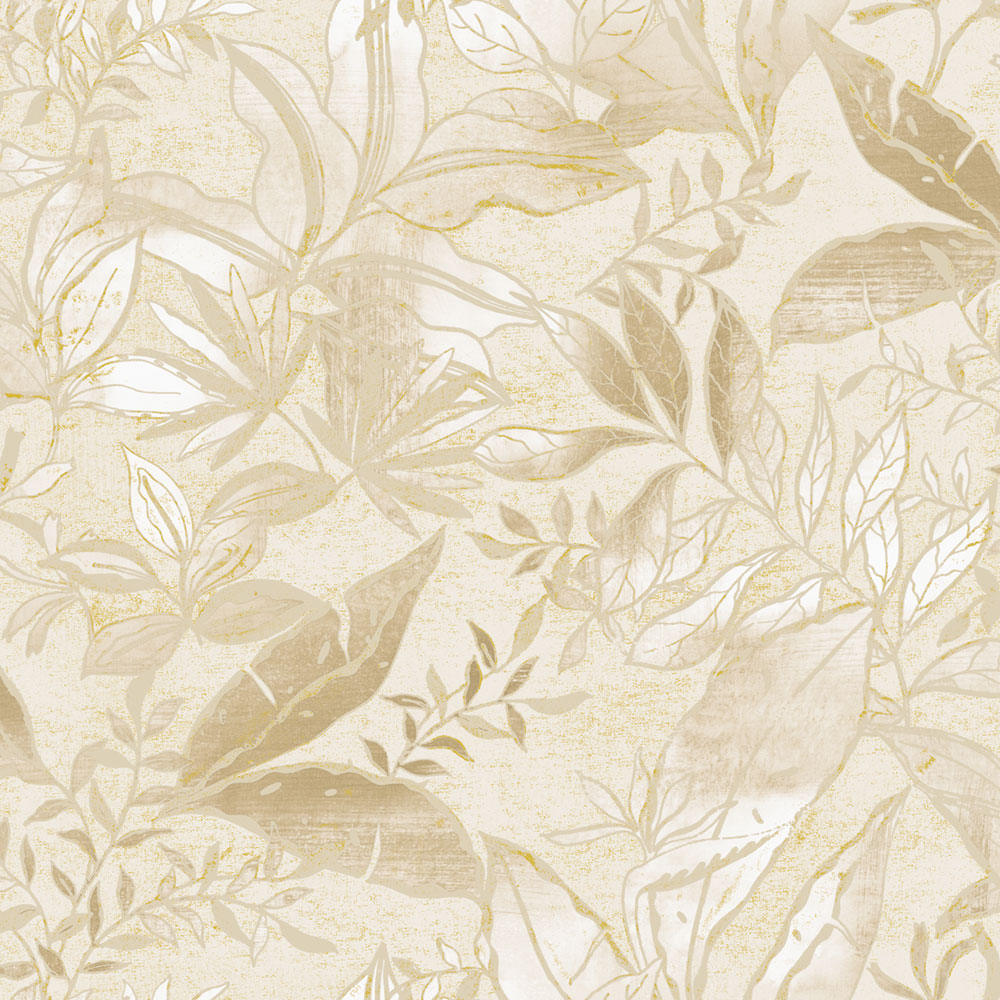 Vliesová tapeta na zeď, krémová, béžová, listy a větvičky, AU41702, Aurelia, Prestige Wallcoverings