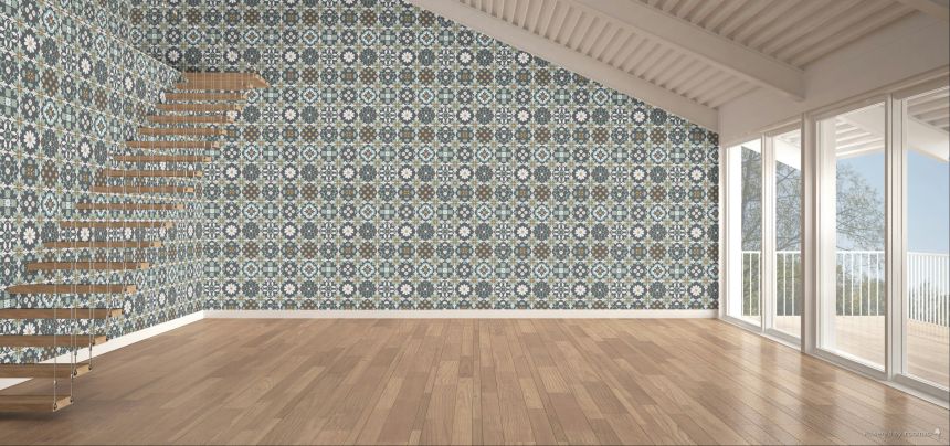 Vliesová tapeta na zeď, modrá, imitace keramického obkladu, M89409, Illusion, Ugépa