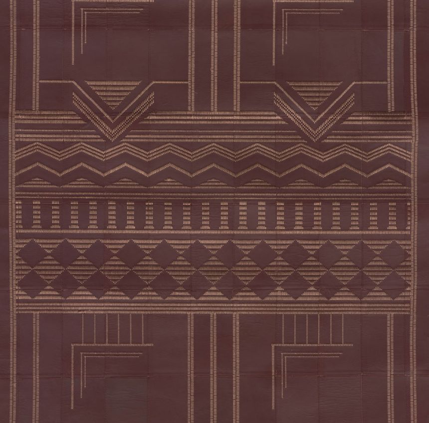 Geometrická vliesová tapeta na zeď, kozí kůže, hnědá, červená, 27410, Corium, Arte