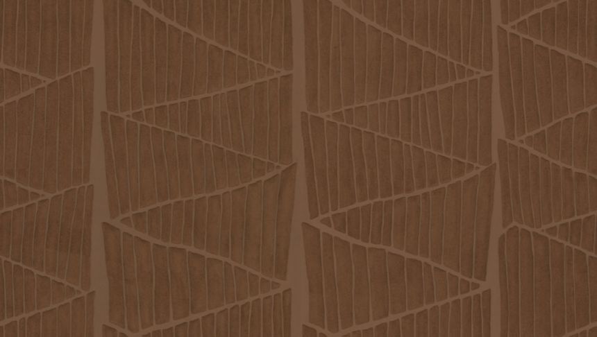 Vliesová textilní 3D tapeta na zeď, tmavě hnědá, geometrický vzor, pruhy, 23430, Memphis, Arte